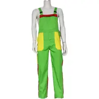 Coppens Tuinbroek kinderen groen/geel/rood - Polyester - Carnavalskleding jongens | Maat 128