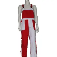 Coppens Tuinbroek kinder rood/wit - Polyester - Carnavalskleding jongens | Maat 140