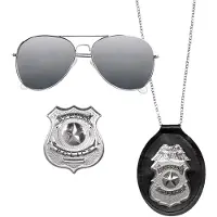 Boland Set Politie agent | Police officer accessoires (zwart en zilver)