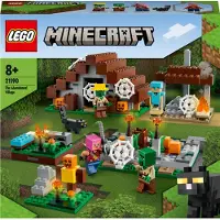 LEGO 21190 Minecraft: Het verlaten dorp, speelset met een jagerburcht, werkplaats, boerderij en huisaccessoires, inwoners van het dorp (zombies) en een kat