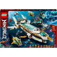 LEGO 71756 NINJAGO Waterslip, onderzeeër speelgoed met 10 ninja minifiguren, inclusief Kai en Nya figuren, cadeaus voor kinderen, jongens en meisjes vanaf 9 jaar