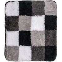 Coppens Wicotex badmat 60 x 90 cm zwart, wit, grijs geblokt |