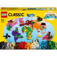 LEGO 11015 Classic: Een reis rond de wereld met bouwstenen en dierenfiguren