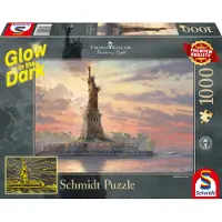 Coppens Schmidt puzzel GLOW IN THE DARK Statue of Liberty in the twilight 1000 stukjes |