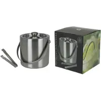 Excellent houseware RVS Ijsemmer Met Tang - 2 Liter