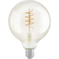 Eglo Ledfilamentlamp Globe Spiral - Amber - D12,5cm - Warm Wit - E27 - 4w