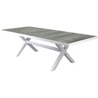 AVH-Collectie New Delhi dining tuintafel 224x103xH72,5 cm met kruispoot wit