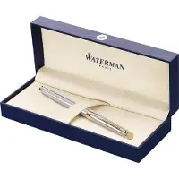 Waterman Hémisphère rollerballpen | roestvrij staal met 23-karaats gouden rand | fijne punt | zwarte inkt | geschenkverpakking