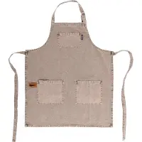 Tiseco Home Studio - Keukenschort HAVANA - 100% katoen - Verstelbaar nekdesign, gemakkelijk schoon te maken, ruime voorzakken - 74x85 cm - Donker taupe