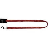 Bobby Merry Hondenlijn / Hondenriem - Nylon - Rood - M - Breedte 20 mm - Lengte 104 cm