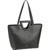 Coccinelle Leren Schoudertas Shopper Faboula Elephant Handbag Noir Zwart