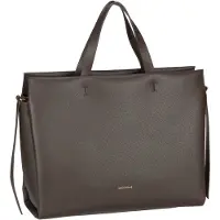 Coccinelle Leren Handtas Schoudertas Boheme Handbag Grained Leather Bark Donkerbruin