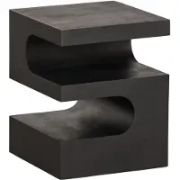Woood Toma Bijzettafel - Mangohout - Zwart - 50x40x40