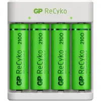 GP Batteries USB batterijlader E411 + 4x AA 2100 mAh