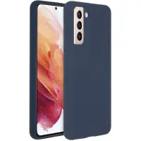 Accezz Liquid Silicone Backcover voor de Samsung Galaxy S21 - Donkerblauw