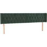 vidaXL Hoofdbord met randen 203x16x78/88 cm fluweel donkergroen
