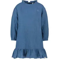 The New Chapter midi jurk blauw Meisjes Katoen Opstaande kraag Effen - maat 98