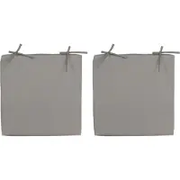 Anna's Collection 8x stuks stoelkussen grijs - 40 x 40 cm - waterbestendig - uv-bestendig - wasbare hoes - polyester