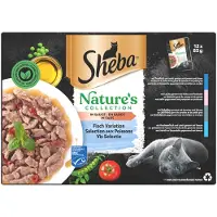 Sheba 4x Nature's Collection Kattenvoer Natvoer Vis Selectie in Saus Maaltijdzakjes 12 x 85 gr