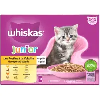 Whiskas 4x Junior Multipack Gevogelte Selectie in Gelei 12 x 85 gr