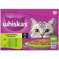 Whiskas 7+ Mix Selectie in saus natvoer kat multipack (zakjes 85 g) 2 verpakkingen (24 x 85 g)