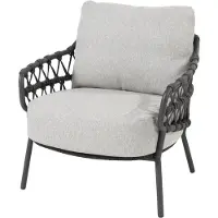 4 Seasons Outdoor Calpi low dining tuinstoel met 2 kussens antraciet