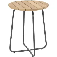 4 Seasons Outdoor Verdi bijzettafel 45 cm H55 cm rond aluminium teak