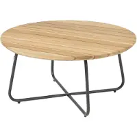 4 Seasons Outdoor Verdi lounge tuintafel 73 cm H35 cm rond aluminium teak