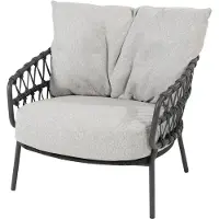 4 Seasons Outdoor Calpi lounge tuinstoel met 2 kussens antraciet