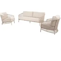 4 Seasons Outdoor Puccini stoel bank loungeset 3 delig rope latte