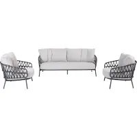 4 Seasons Outdoor Calpi stoel bank loungeset 3 delig rope