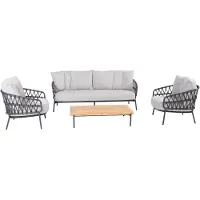 4 Seasons Outdoor Calpi stoel bank loungeset 4 delig rope