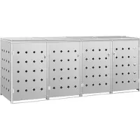 vidaXL Containerberging vierdubbel 240 L roestvrij staal