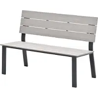 Garden Impressions Jondal parkbank carbon black light teak vironwood l125 cm