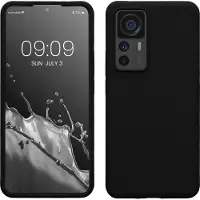 Kwmobile telefoonhoesje geschikt voor Xiaomi 12T / 12T Pro - Hoesje met siliconen coating - Smartphone case in zwart