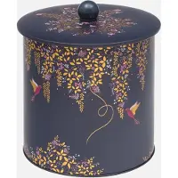 Sara Miller London - Bewaarbus Hummingbird - Vogels - Bewaarblik - Navy blauw - Blik - Ø 17 x 17 cm