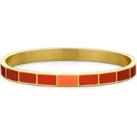 CO88 Collection 8CB-91199 Stalen Armband met Emaille - Rood tinten - 6 mm - 58x49mm - Staal - Goudkleurig