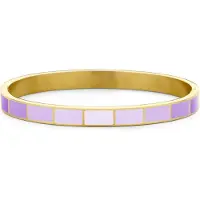 CO88 Collection 8CB-91194 Stalen Armband met Emaille - Paars tinten - 6 mm - 58x49mm - Staal - Goudkleurig