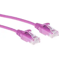 ACT DC9400 LSZH U/UTP CAT6 Datacenter Slimline Patchkabel Snagless | RJ45 connectoren | Roze | 50 cm