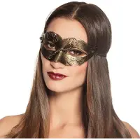 Boland oogmasker Gearpunk unisex zwart/goud
