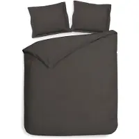 Heckett & Lane Dekbedovertrek Heckett Lane Punto Classic Anthracite Satijn-260 x 200 / 220 cm | Extra Breed