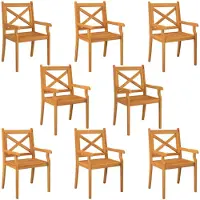 vidaXL Tuinstoelen 8 st massief acaciahout
