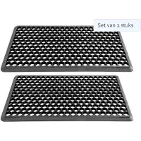 Hamat Set van 2 stuks Hamat Deurmat / Ringmat Allegro 40x70cm Zwart