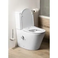 Sapho Paco randloos staand toilet met kraan en bidet spoeler 38x61x80cm wit