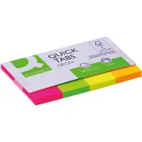 Q-CONNECT Quick Tabs, ft 20 x 50 mm, 4 x 50 tabs, geassorteerde kleuren 10 stuks