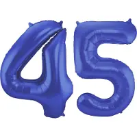 Folat Verjaardag Leeftijd folieballon - 45 jaar - blauw - 86 cm - cijferballon groot