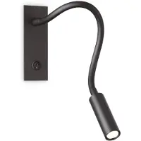 Ideal Lux Io LED inbouwlamp, zwart, Woon-/ Eetkamer, metaal, Modern, wandlamp