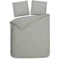 Heckett & Lane Dekbedovertrek Diamante Cloud-Grey Satijn-200 x 200 / 220 cm | 2-Persoons