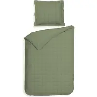 Heckett & Lane Dekbedovertrek Diamante Laurel-Green Satijn-140 x 200 / 220 cm | 1-Persoons