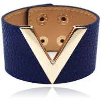 LGT JWLS Brede Dames Armband Verstelbaar Goudkleurig en Blauw